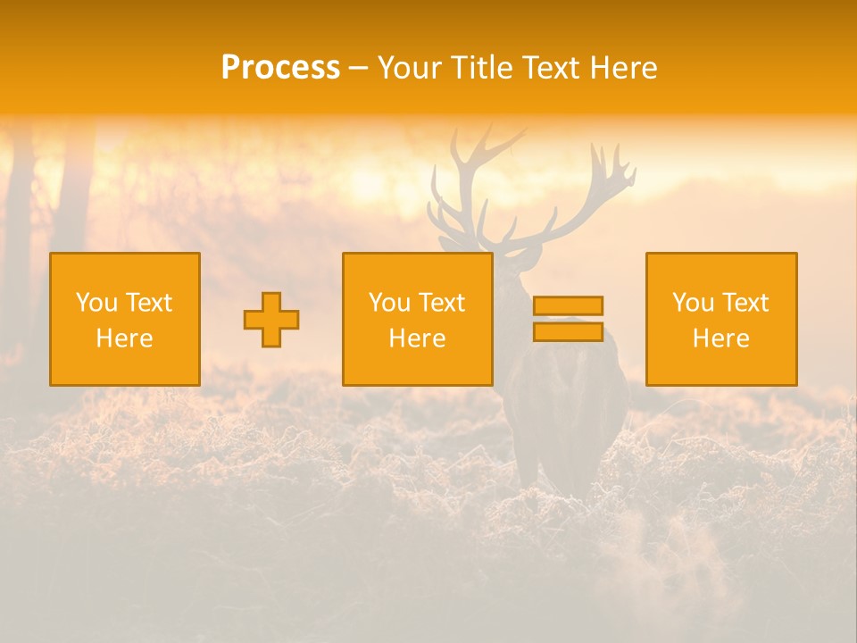 Cervus Elaphus Orange Antler PowerPoint Template