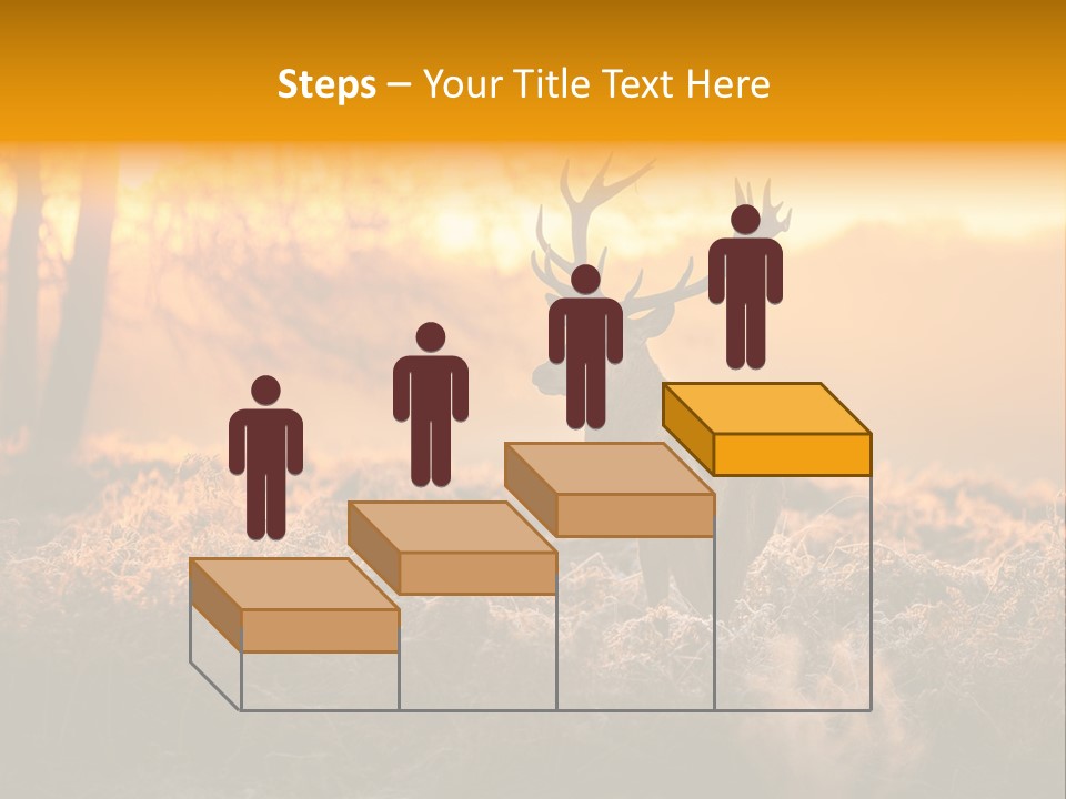 Cervus Elaphus Orange Antler PowerPoint Template