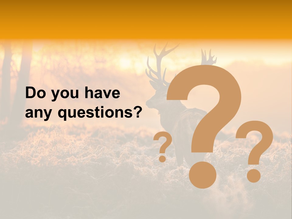 Cervus Elaphus Orange Antler PowerPoint Template