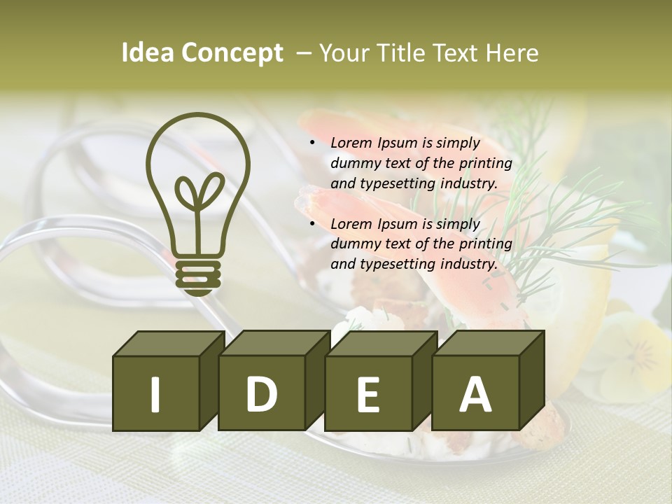 King Prawns Antipasti Riesengarnelen PowerPoint Template