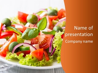 Lettuce Mediterranean Cuisine Tomatoes PowerPoint Template