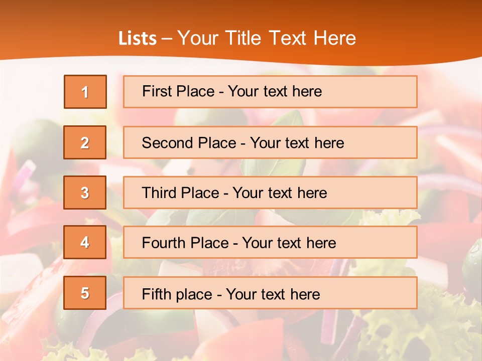 Lettuce Mediterranean Cuisine Tomatoes PowerPoint Template