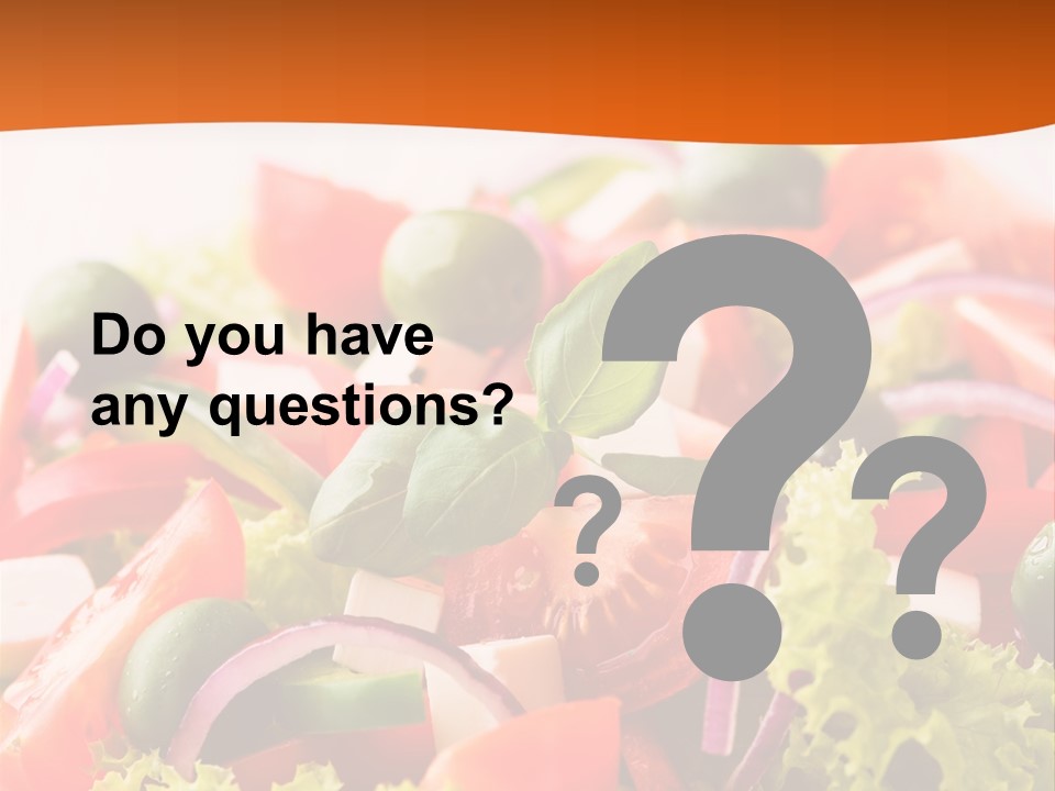 Lettuce Mediterranean Cuisine Tomatoes PowerPoint Template