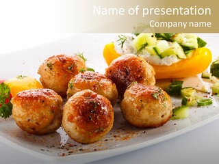 Roasted Dressing Salad PowerPoint Template