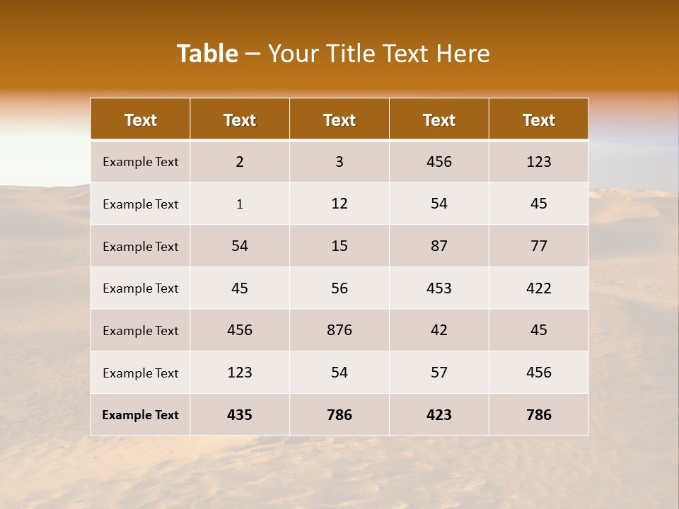 Sand Dune Tunisia PowerPoint Template