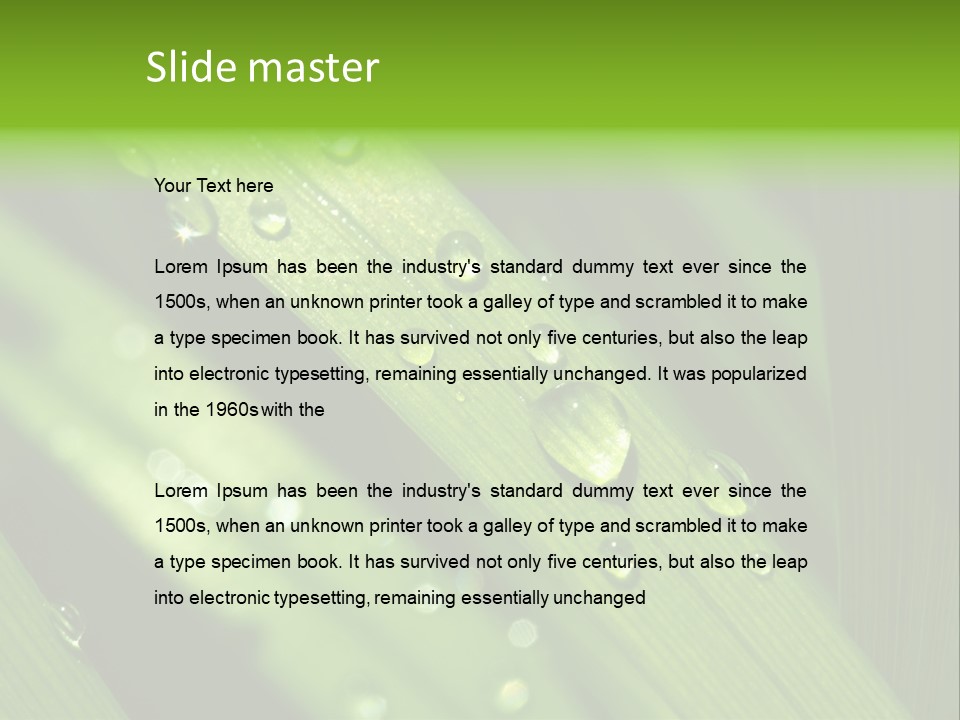 Regen Nahaufnahme Klima PowerPoint Template