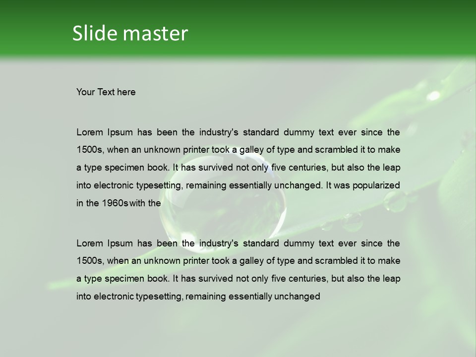 Sinnlich Oase Regentropfen PowerPoint Template