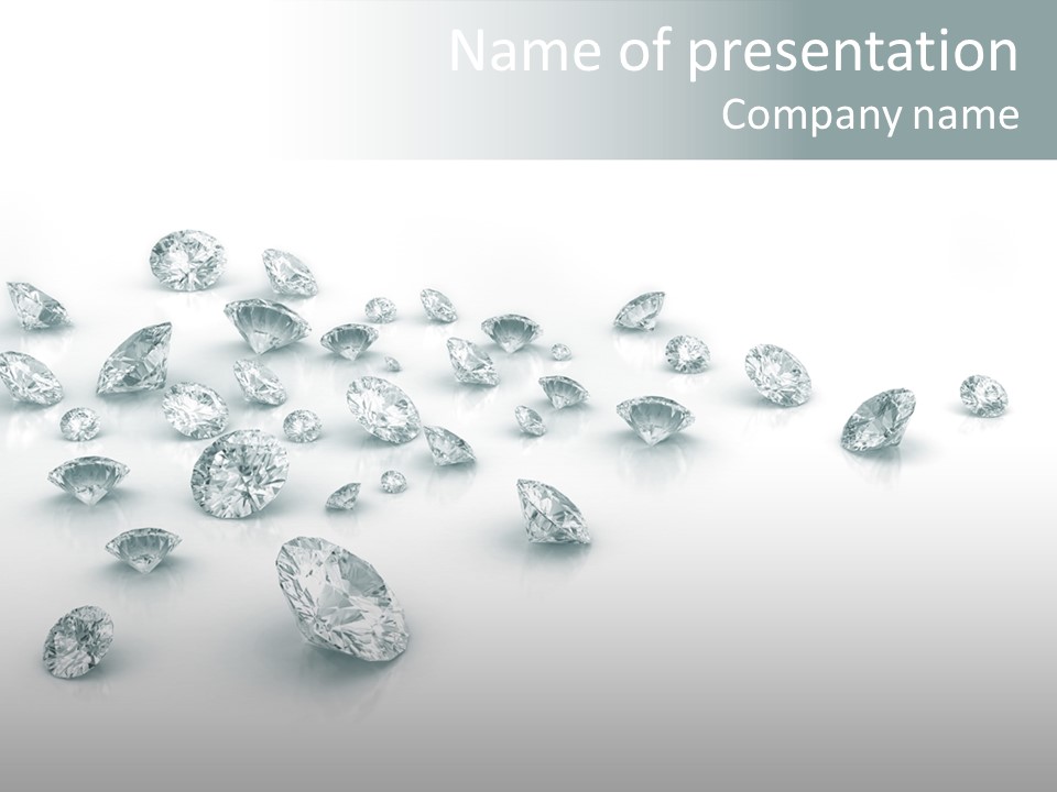 Clear Reflection Gemstones PowerPoint Template