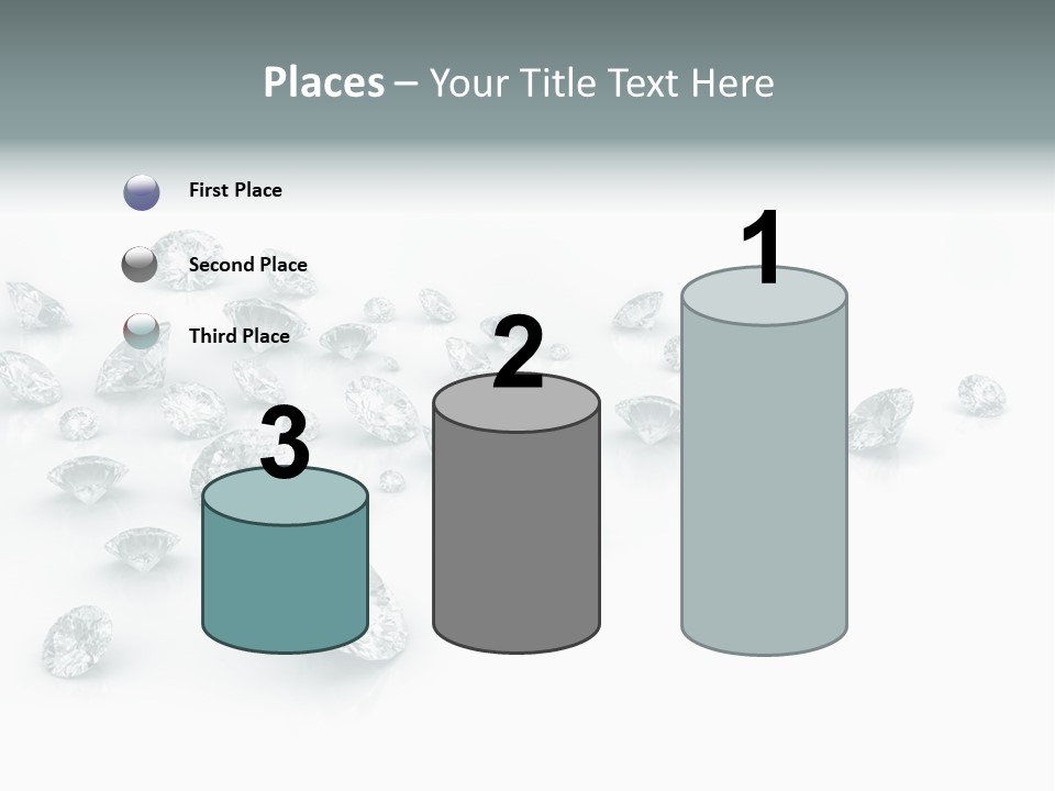 Clear Reflection Gemstones PowerPoint Template