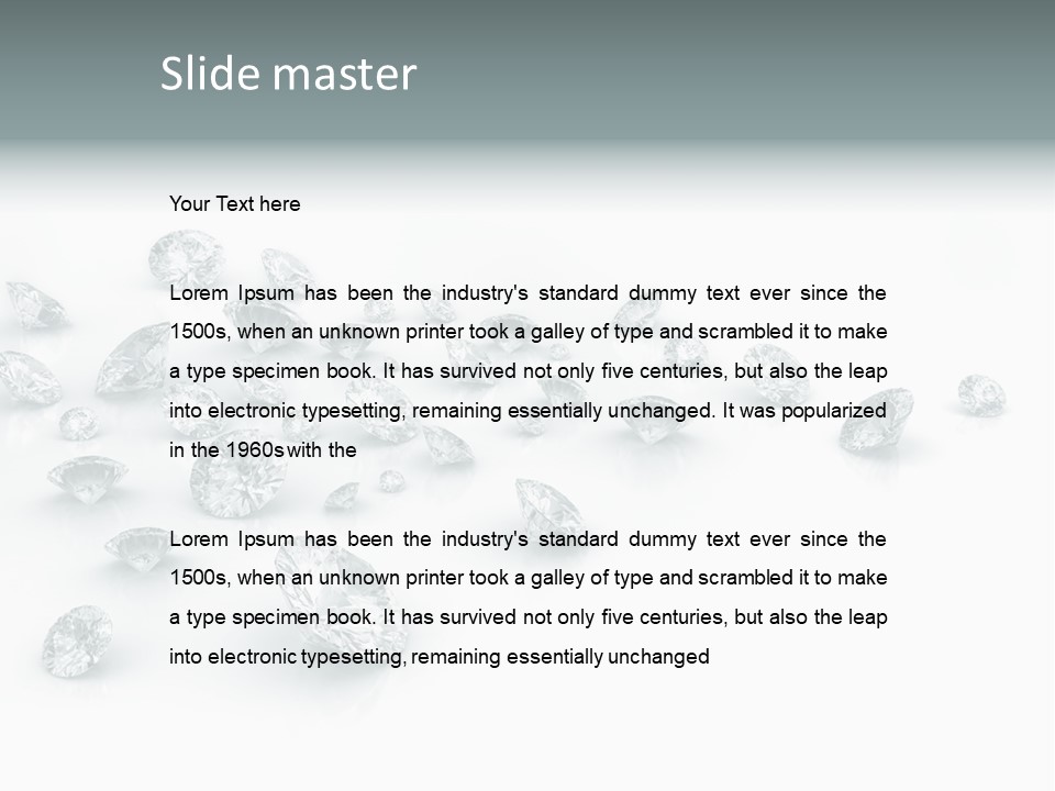 Clear Reflection Gemstones PowerPoint Template