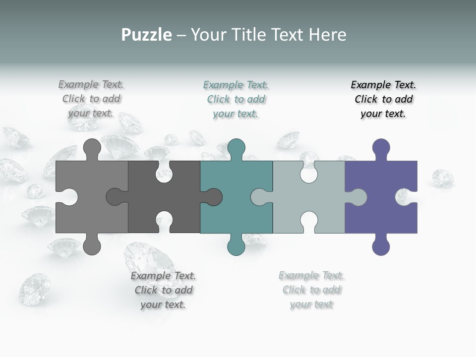 Clear Reflection Gemstones PowerPoint Template