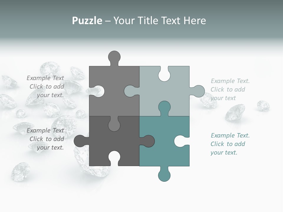 Clear Reflection Gemstones PowerPoint Template