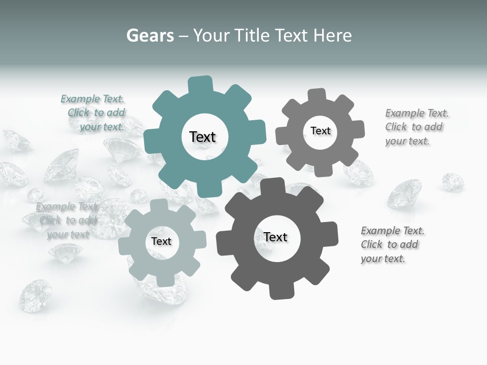Clear Reflection Gemstones PowerPoint Template