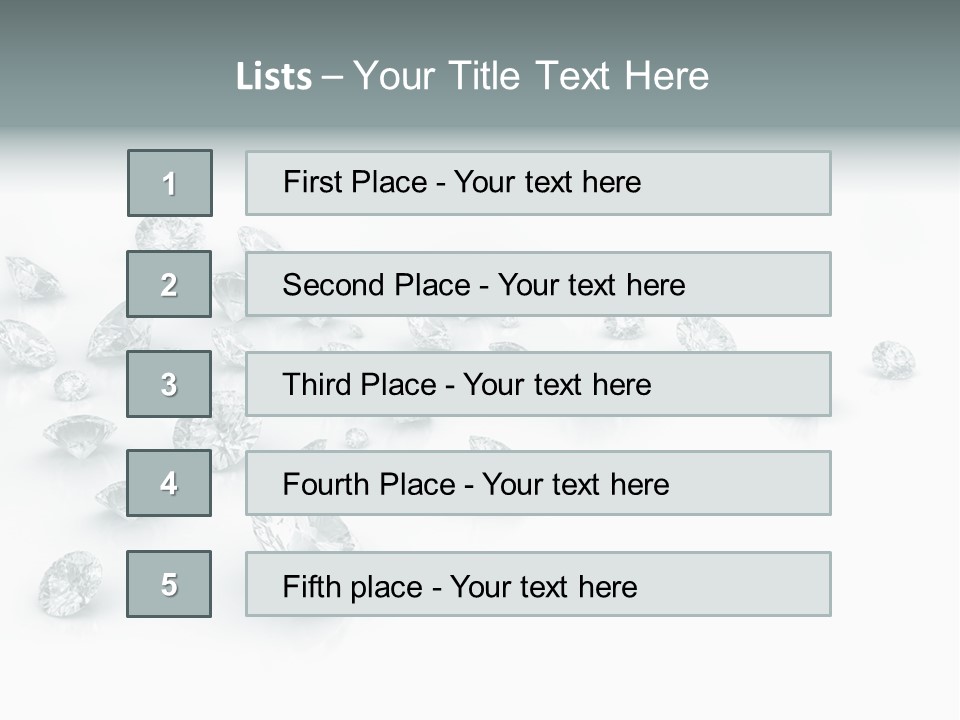 Clear Reflection Gemstones PowerPoint Template