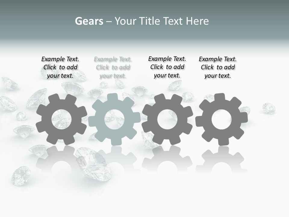 Clear Reflection Gemstones PowerPoint Template