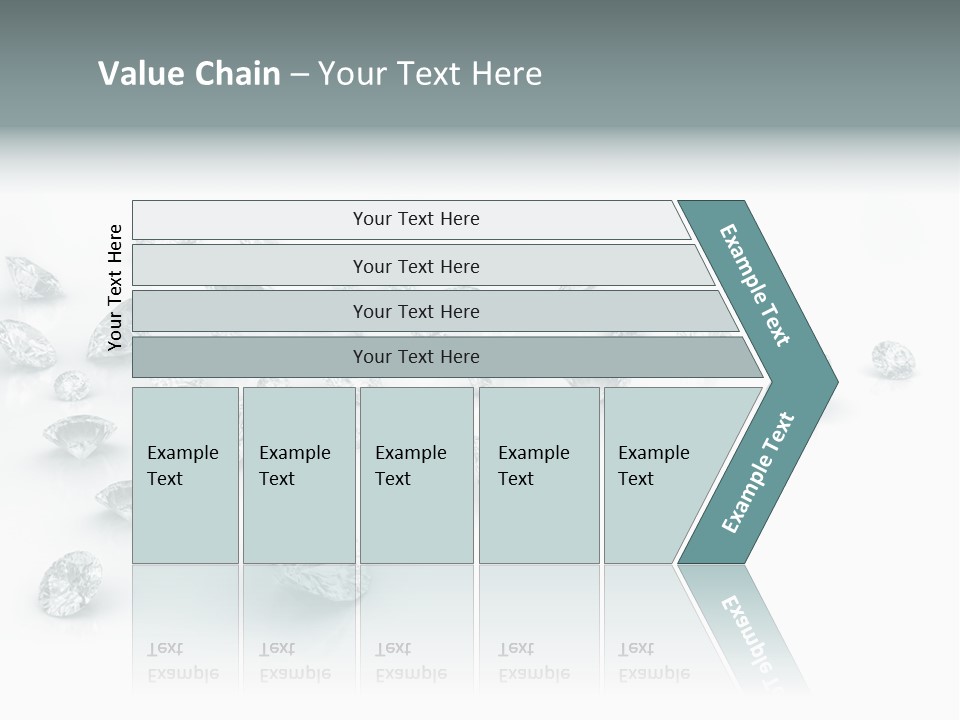 Clear Reflection Gemstones PowerPoint Template