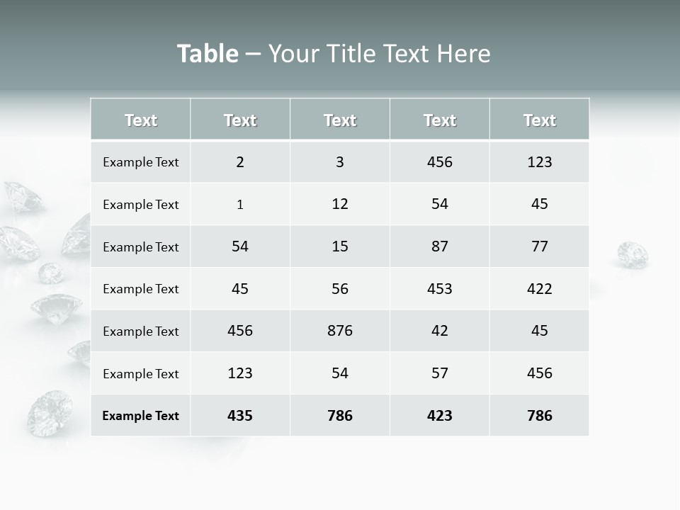 Clear Reflection Gemstones PowerPoint Template