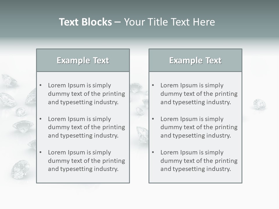 Clear Reflection Gemstones PowerPoint Template