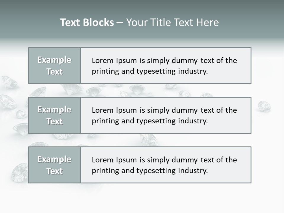 Clear Reflection Gemstones PowerPoint Template