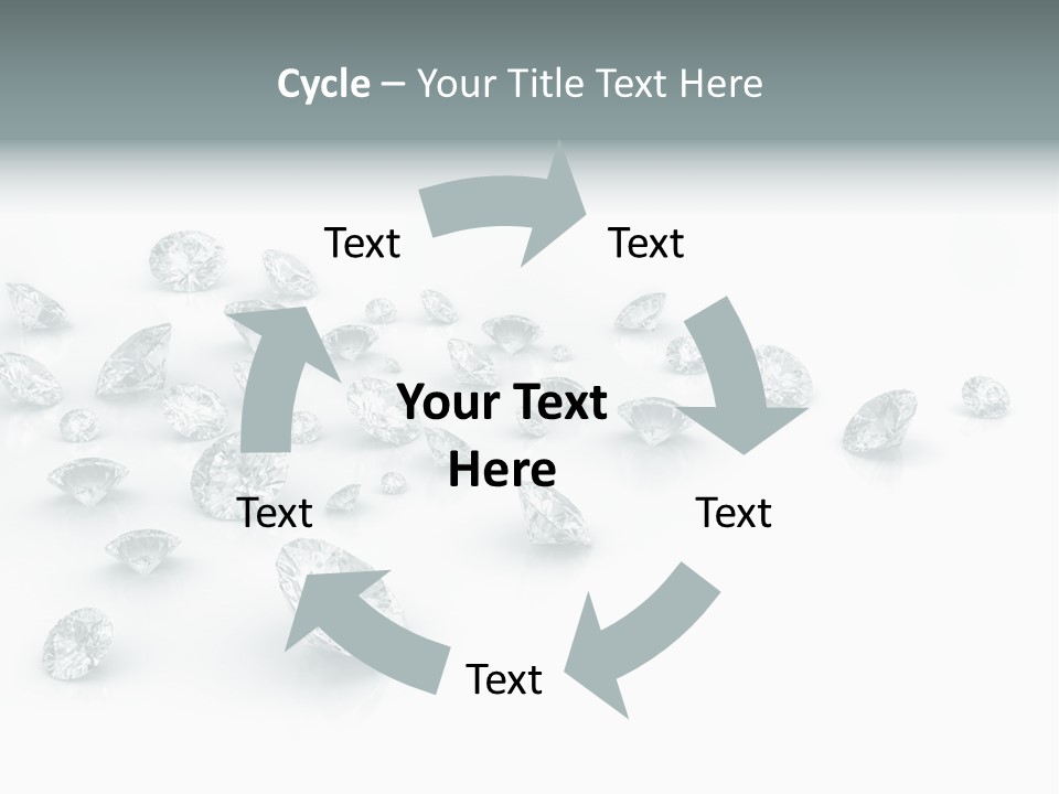 Clear Reflection Gemstones PowerPoint Template
