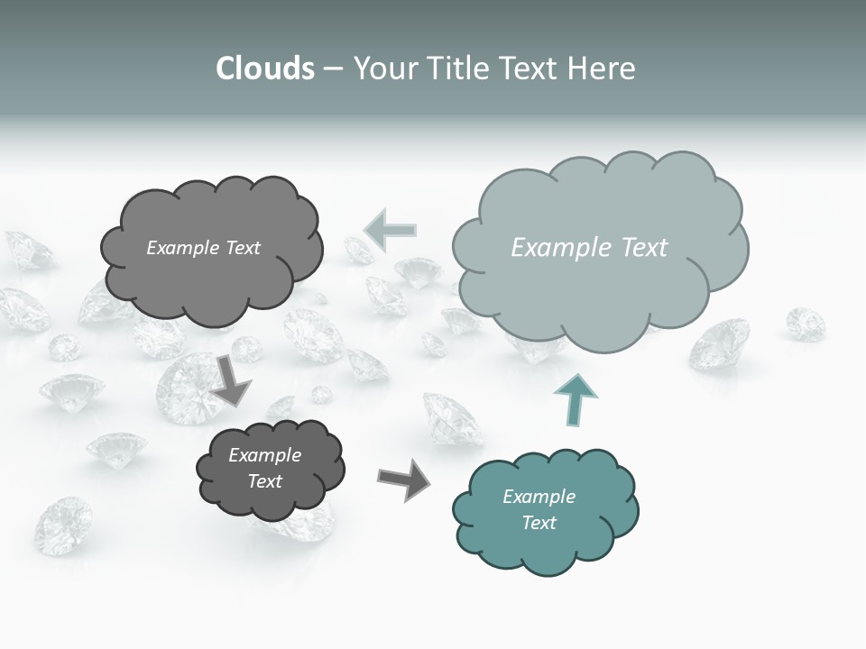 Clear Reflection Gemstones PowerPoint Template