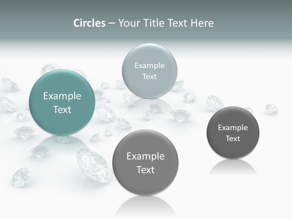 Clear Reflection Gemstones PowerPoint Template
