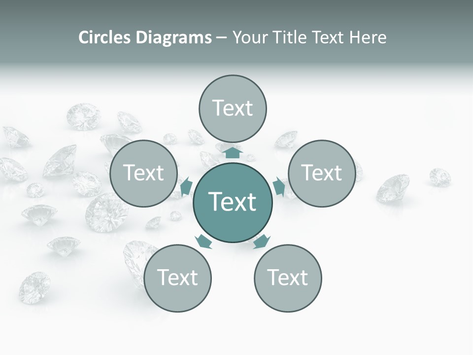 Clear Reflection Gemstones PowerPoint Template