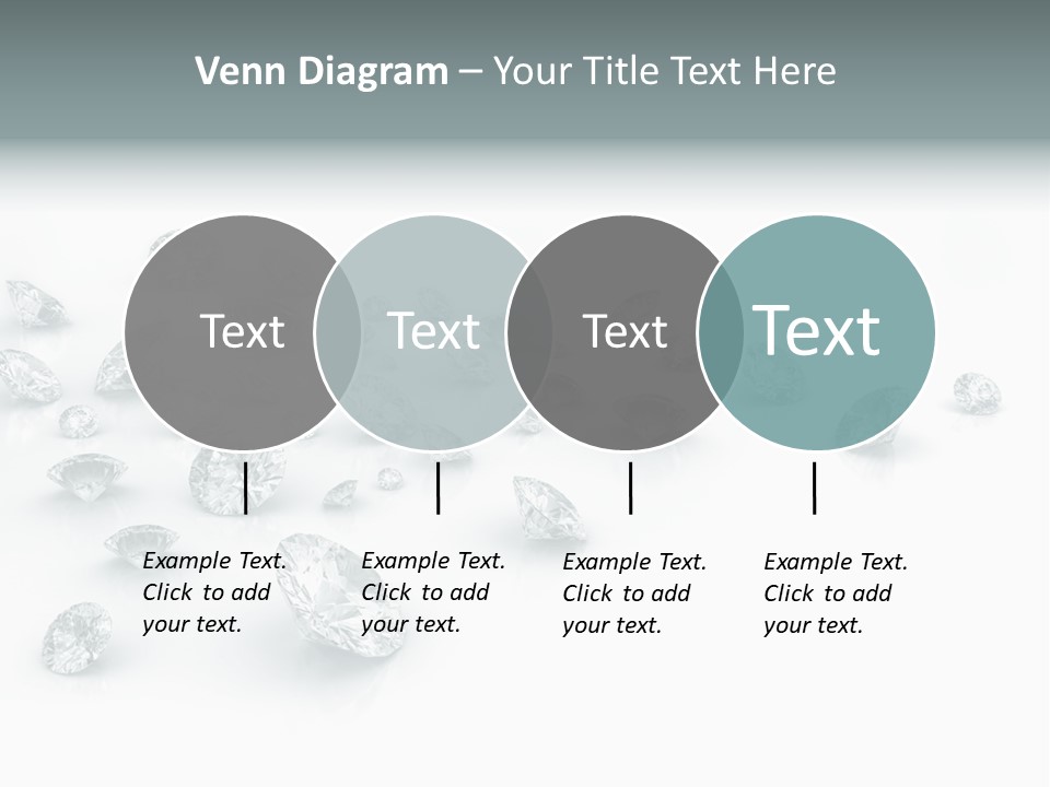 Clear Reflection Gemstones PowerPoint Template