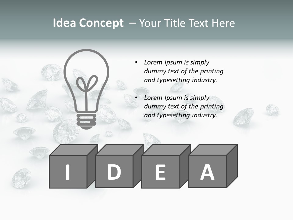 Clear Reflection Gemstones PowerPoint Template