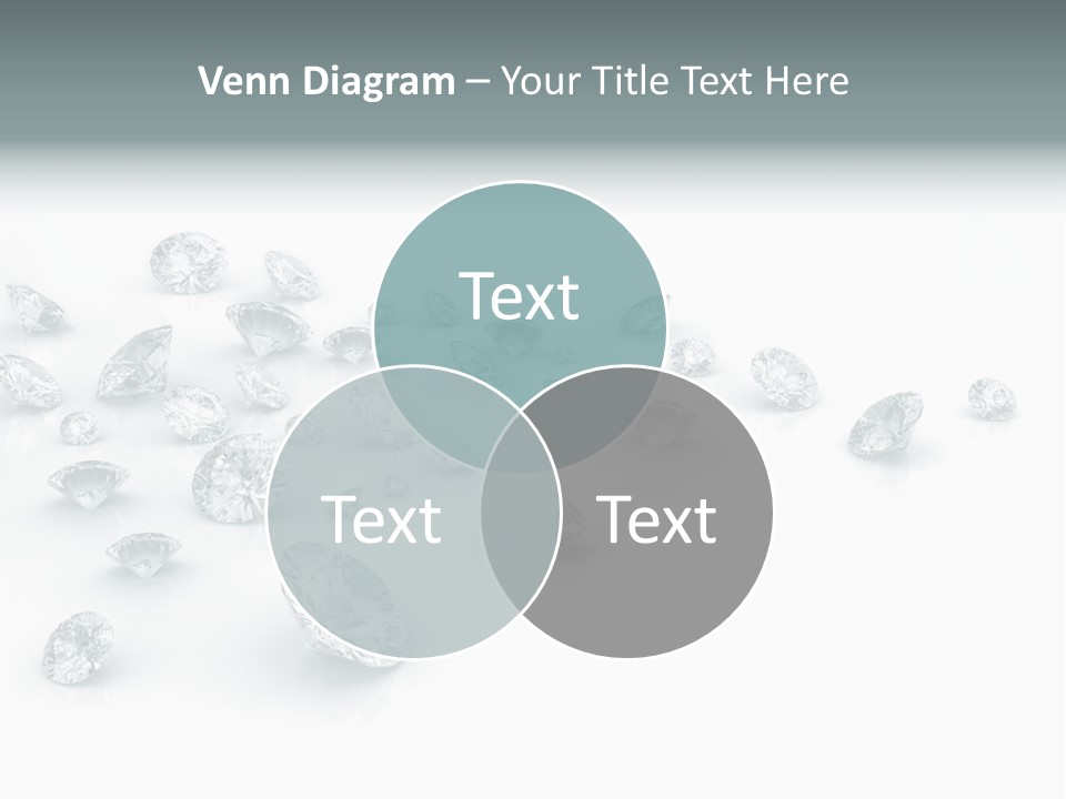 Clear Reflection Gemstones PowerPoint Template