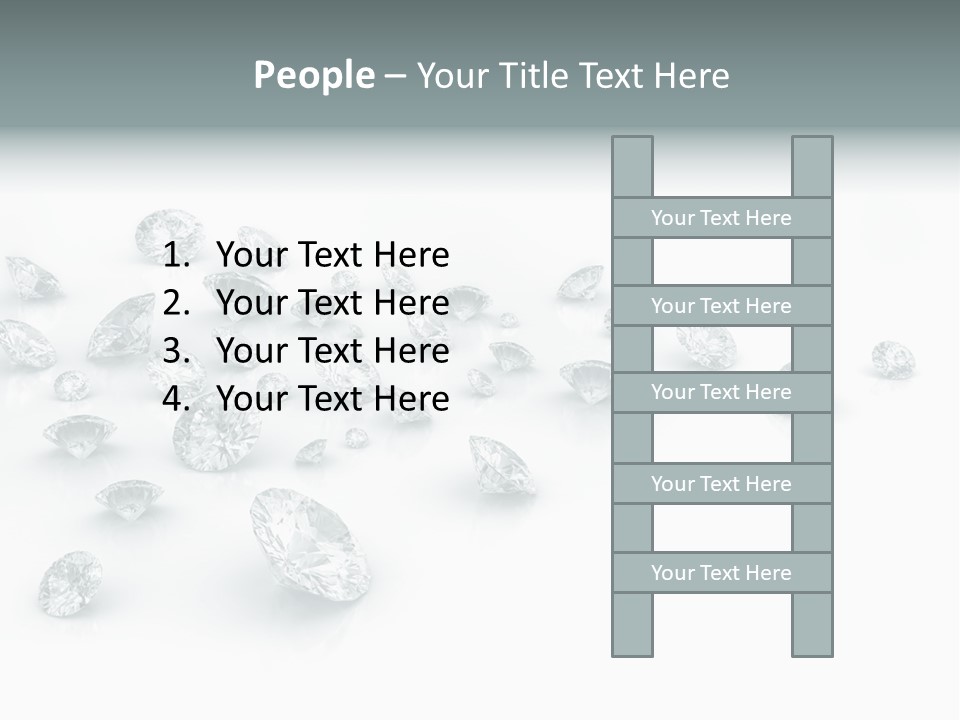 Clear Reflection Gemstones PowerPoint Template