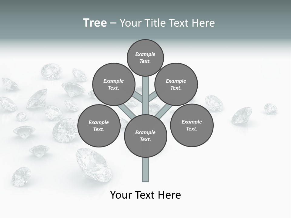Clear Reflection Gemstones PowerPoint Template