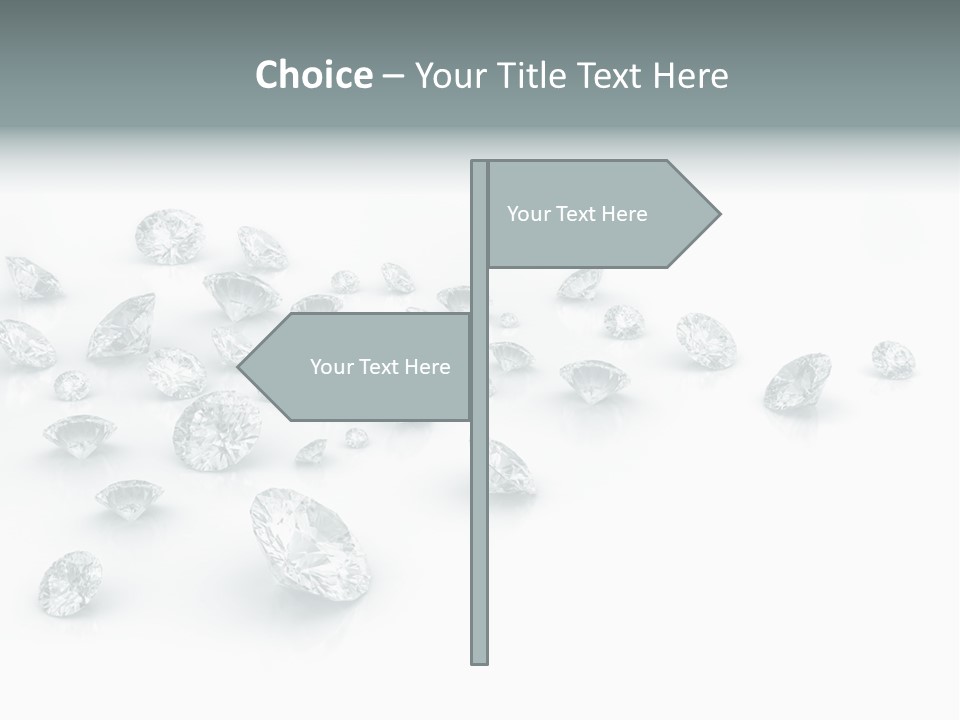Clear Reflection Gemstones PowerPoint Template