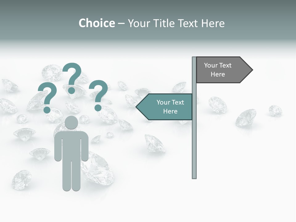 Clear Reflection Gemstones PowerPoint Template