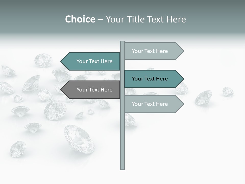 Clear Reflection Gemstones PowerPoint Template