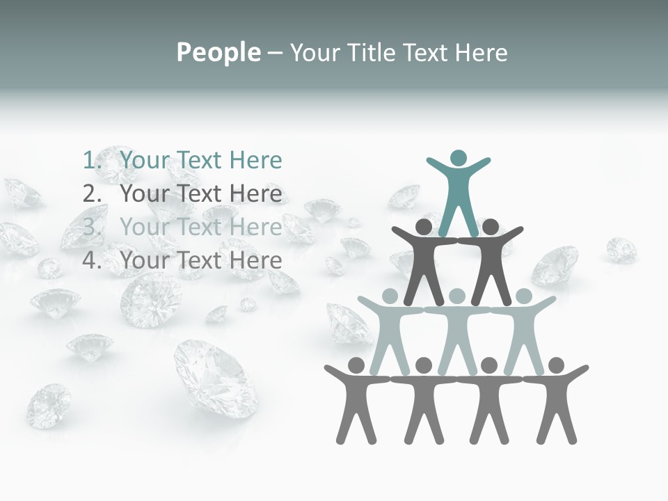 Clear Reflection Gemstones PowerPoint Template
