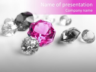 Colorful Stones Diamonds Star PowerPoint Template