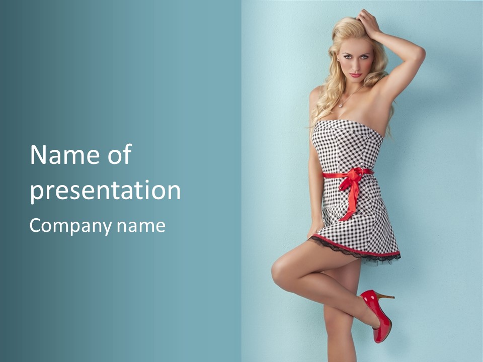 Heel Caucasian Red PowerPoint Template