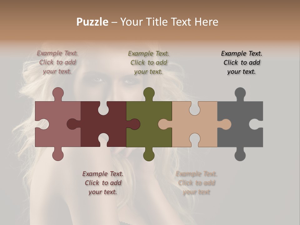 Woman Haircut Caucasian PowerPoint Template