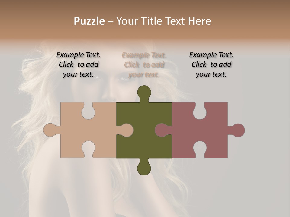 Woman Haircut Caucasian PowerPoint Template