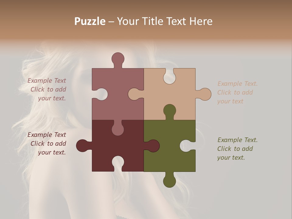 Woman Haircut Caucasian PowerPoint Template