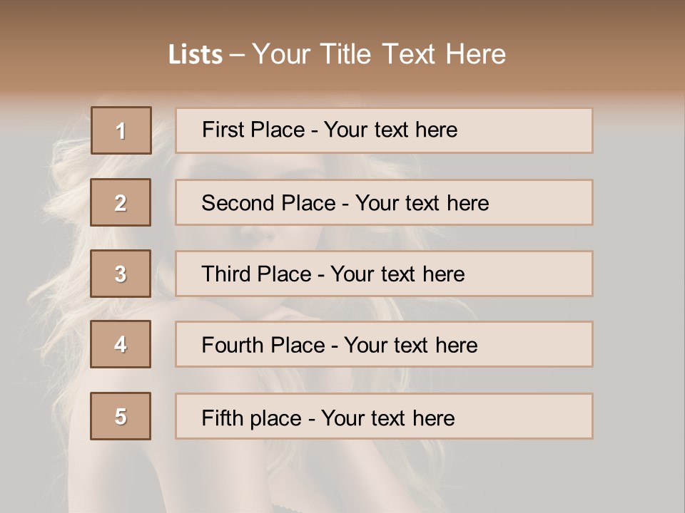Woman Haircut Caucasian PowerPoint Template
