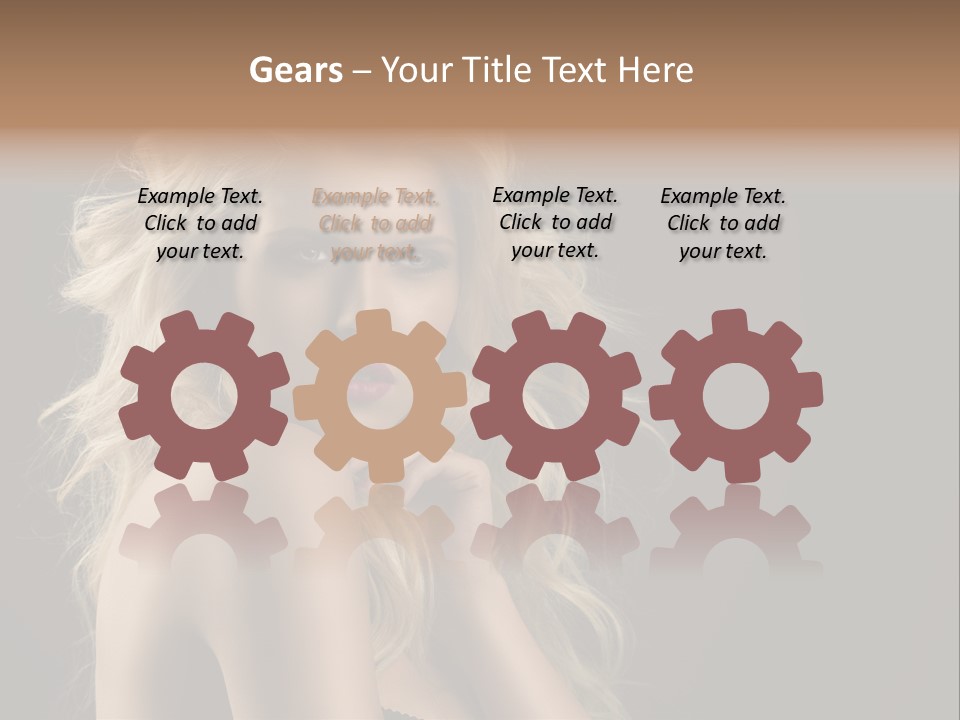 Woman Haircut Caucasian PowerPoint Template