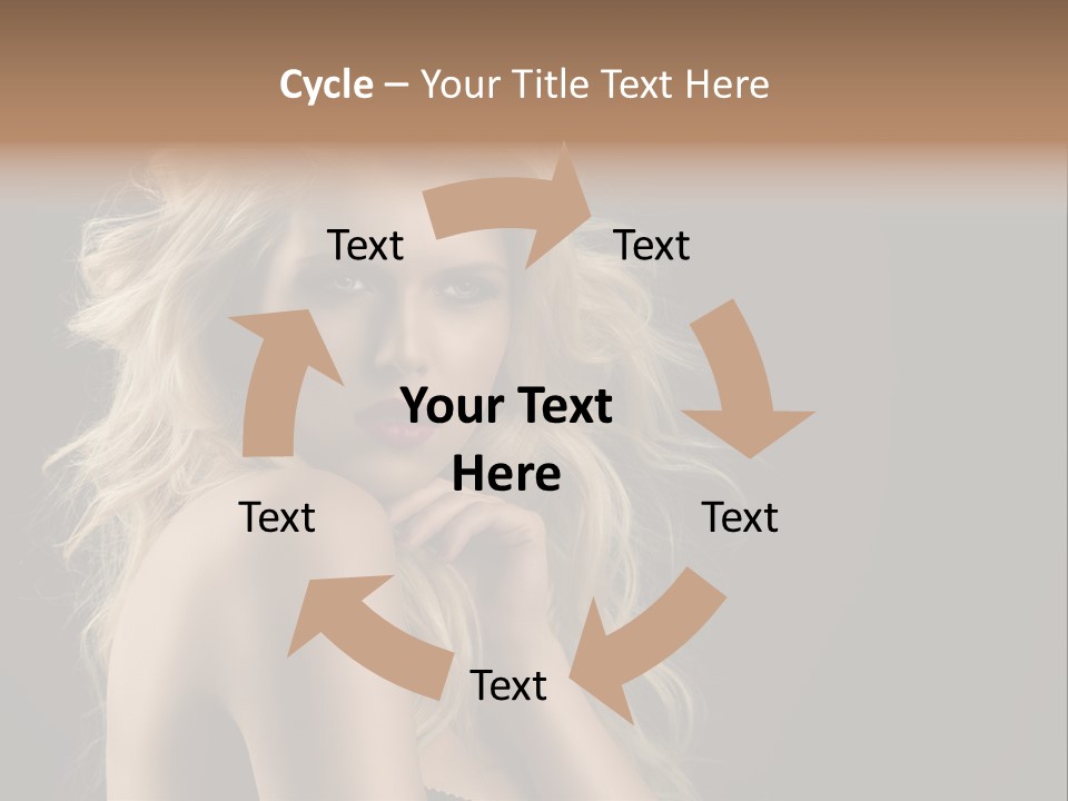 Woman Haircut Caucasian PowerPoint Template