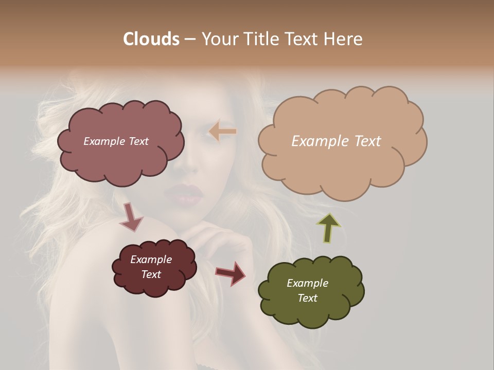 Woman Haircut Caucasian PowerPoint Template