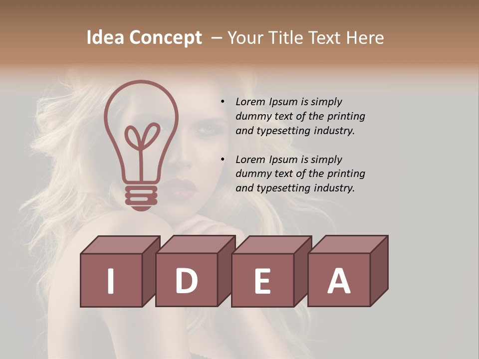 Woman Haircut Caucasian PowerPoint Template