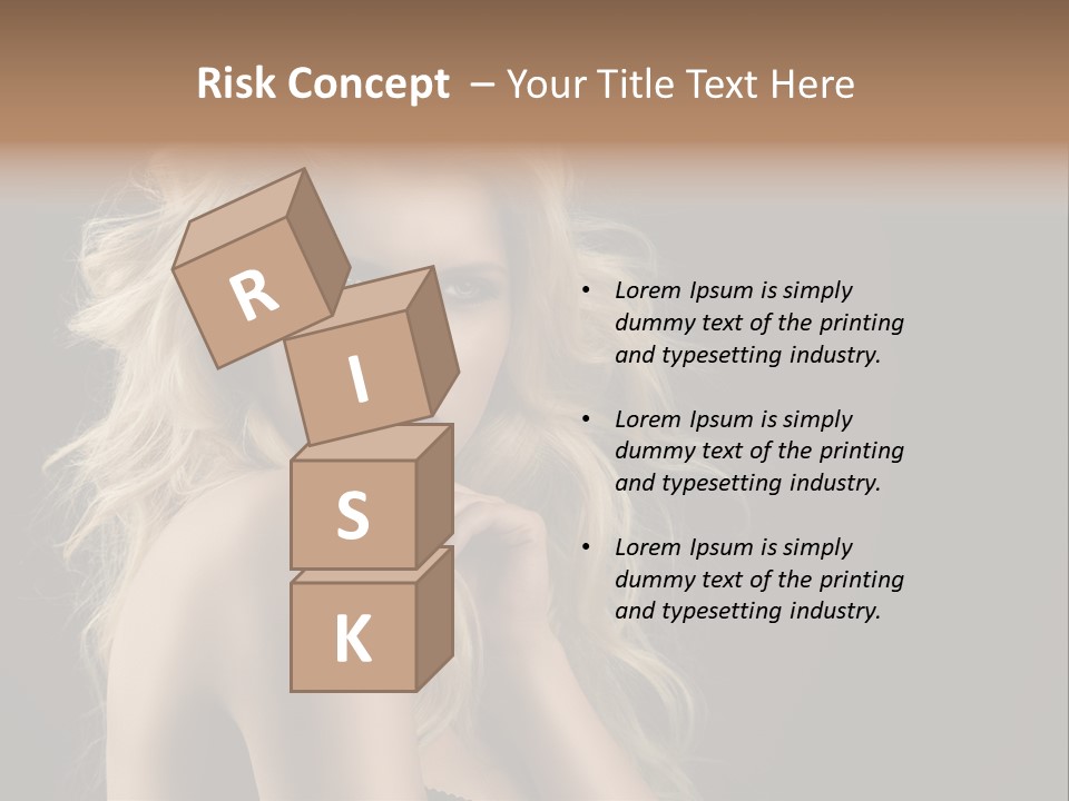 Woman Haircut Caucasian PowerPoint Template