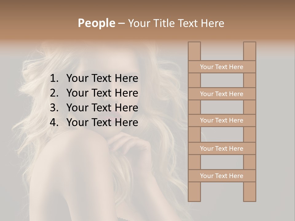 Woman Haircut Caucasian PowerPoint Template