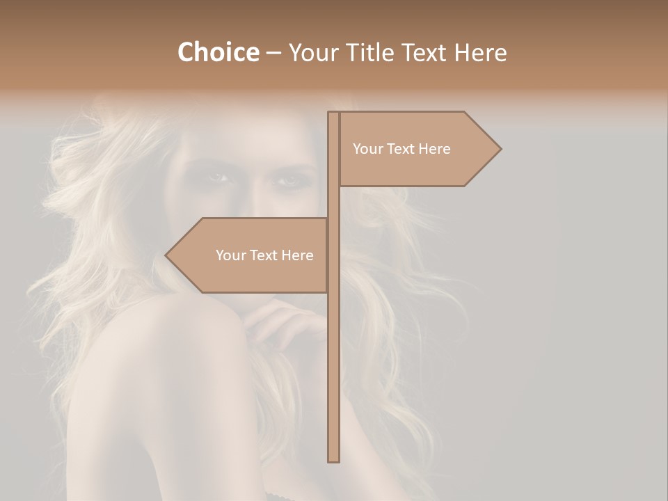 Woman Haircut Caucasian PowerPoint Template