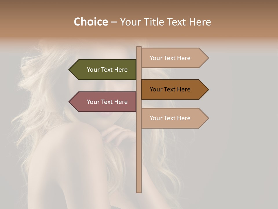 Woman Haircut Caucasian PowerPoint Template